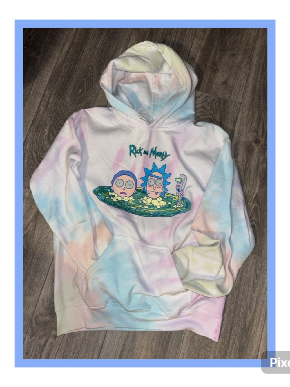 Rick and Morty Pastel Tie-Dye Hoodie - Multicolor